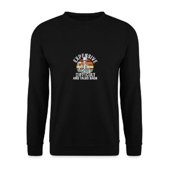 ex Expensive Difficult And Talks Back Skeleton - Unisex Sweatshirt - black - Front - Alina (178cm) & Michal (187cm)