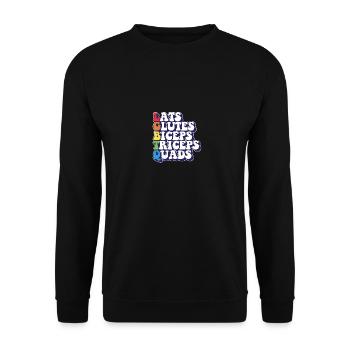 LGBTQ Rainbow Pride Lats Glutes Biceps Triceps - Unisex Sweatshirt - black - Front - Alina (178cm) & Michal (187cm)