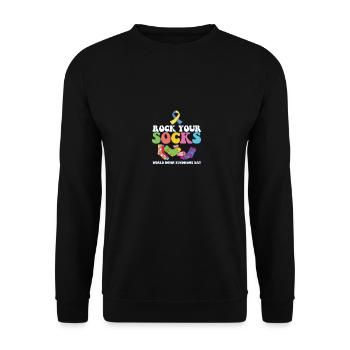 Rock Your Socks Down Syndrome Awareness Trisomy 21 - Unisex Pullover - Schwarz - Vorne - Alina (178cm) & Michal (187cm)