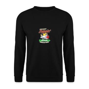 Straight Trippin' To Belgium With My Tribe Family - Unisex Sweatshirt - black - Front - Alina (178cm) & Michal (187cm)