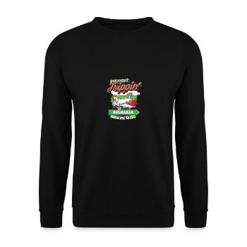 Straight Trippin' To Bulgaria With My Tribe - Unisex Sweatshirt - black - Front - Alina (178cm) & Michal (187cm)