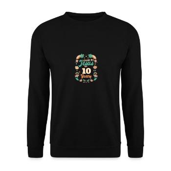 Aimé par Jésus pendant 10 ans 10e anniversaire - Sweat-shirt Unisexe - noir - Devant - Alina (178cm) & Michal (187cm)