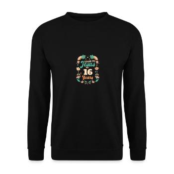 Aimé par Jésus depuis 16 ans 16e anniversaire - Sweat-shirt Unisexe - noir - Devant - Alina (178cm) & Michal (187cm)