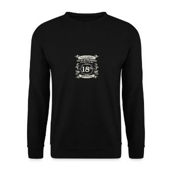 Trop béni pour être stressé 18e anniversaire - Sweat-shirt Unisexe - noir - Devant - Alina (178cm) & Michal (187cm)