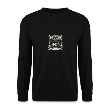 Too Bless To Be Stressed 45th Birthday Turning 45 - Unisex Sweatshirt - black - Front - Alina (178cm) & Michal (187cm)