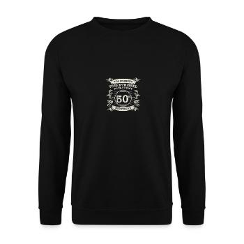 Too Bless To Be Stressed 50th Birthday Turning 50 - Unisex Sweatshirt - black - Front - Alina (178cm) & Michal (187cm)