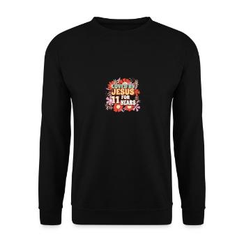 Loved By Jesus For 11 Years 11th Birthday - Unisex Sweatshirt - black - Front - Alina (178cm) & Michal (187cm)