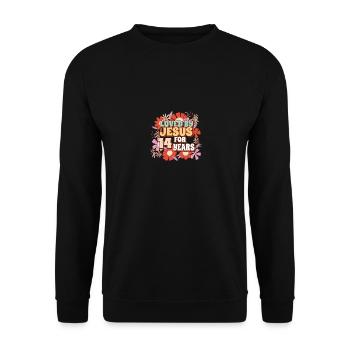 Aimé par Jésus depuis 14 ans 14e anniversaire - Sweat-shirt Unisexe - noir - Devant - Alina (178cm) & Michal (187cm)