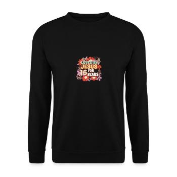 Loved By Jesus For 16 Years 16th Birthday - Unisex Sweatshirt - black - Front - Alina (178cm) & Michal (187cm)