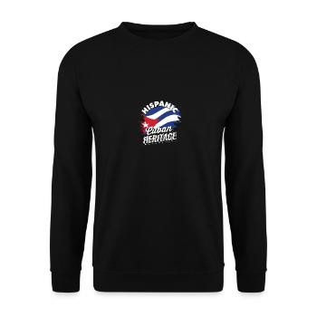 Hispanisches kubanisches Erbe - Kubanisches Erbe Geschenke & - Unisex Pullover - Schwarz - Vorne - Alina (178cm) & Michal (187cm)