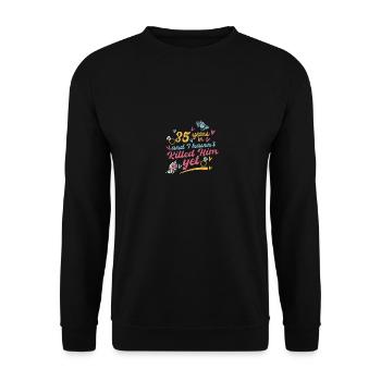 35 Years In And I Haven't Killed Him Yet - Unisex Sweatshirt - black - Front - Alina (178cm) & Michal (187cm)