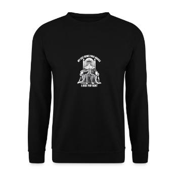 Meine Katze führt dieses Haus Ich zahle nur Miete Monarch - Unisex Pullover - Schwarz - Vorne - Alina (178cm) & Michal (187cm)