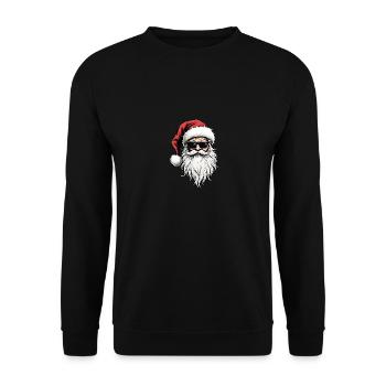 Lunettes de soleil visage de Père Noël avec chapeau barbe Noël - Sweat-shirt Unisexe - noir - Devant - Alina (178cm) & Michal (187cm)