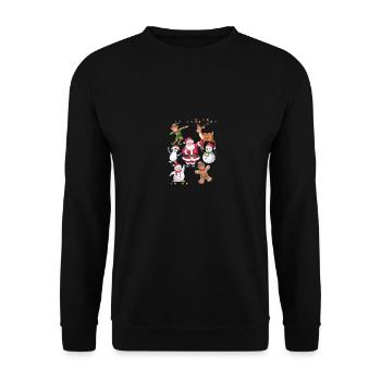 Dabbing Santa Elf Friends Christmas Squad Pajama - Unisex Sweatshirt - black - Front - Alina (178cm) & Michal (187cm)
