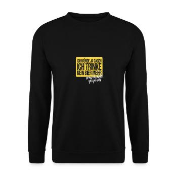 Ich würde ja sagen ich trinke kein Bier mehr - Unisex Pullover - Schwarz - Vorne - Alina (178cm) & Michal (187cm)