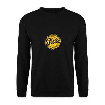 So viel Biere so wenig Zeit - Unisex Pullover - Schwarz - Vorne - Alina (178cm) & Michal (187cm)