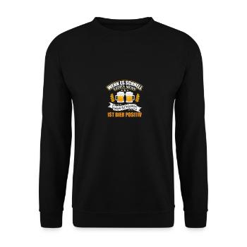 Meine Blutgruppe ist Bier Positiv - Unisex Pullover - Schwarz - Vorne - Alina (178cm) & Michal (187cm)