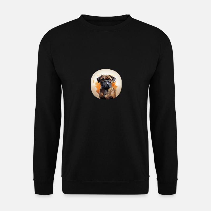 Mops Porträt - Unisex Pullover - Schwarz