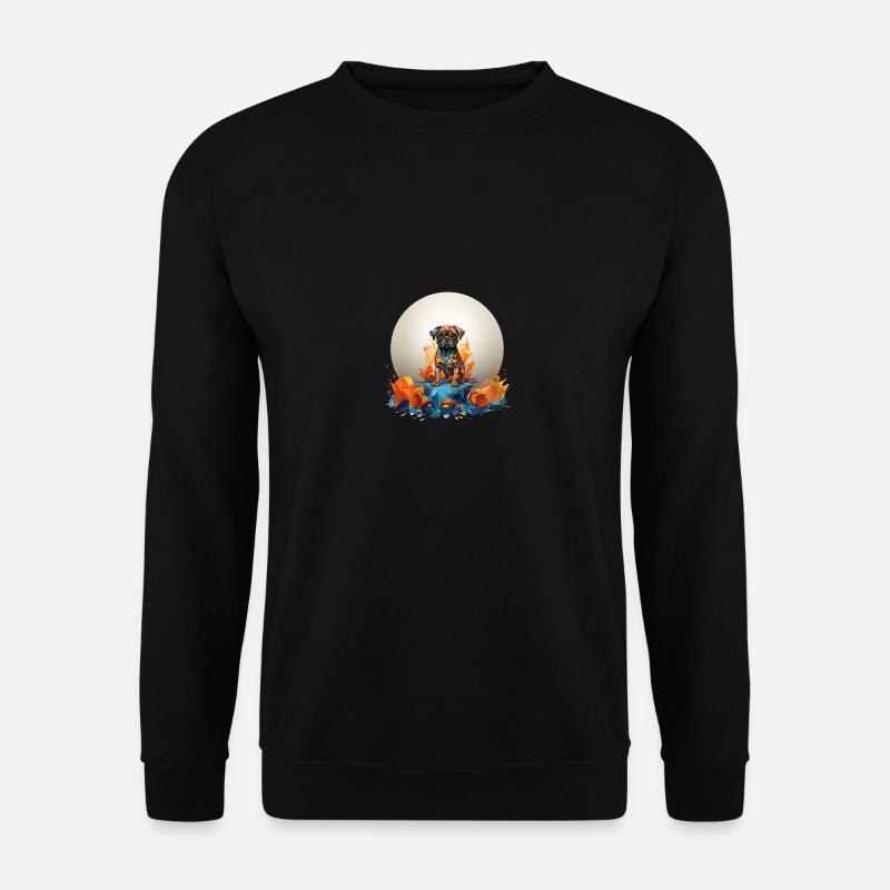Mops Porträt - Unisex Pullover - Schwarz