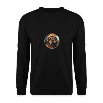 Mops Austronaut - Unisex Pullover - Schwarz - Vorne - Alina (178cm) & Michal (187cm)