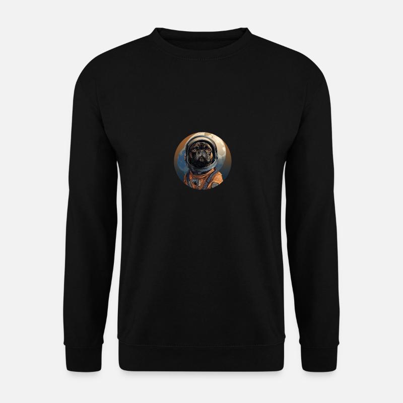Pug Austronaut - Unisex Sweatshirt - black