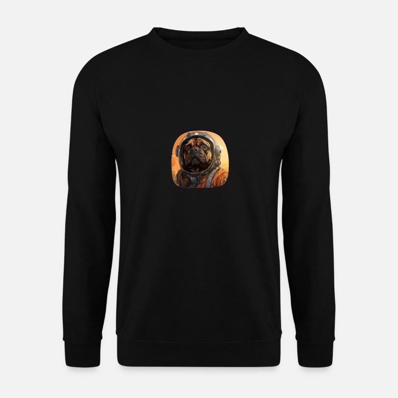 Mops Austronaut - Unisex Pullover - Schwarz