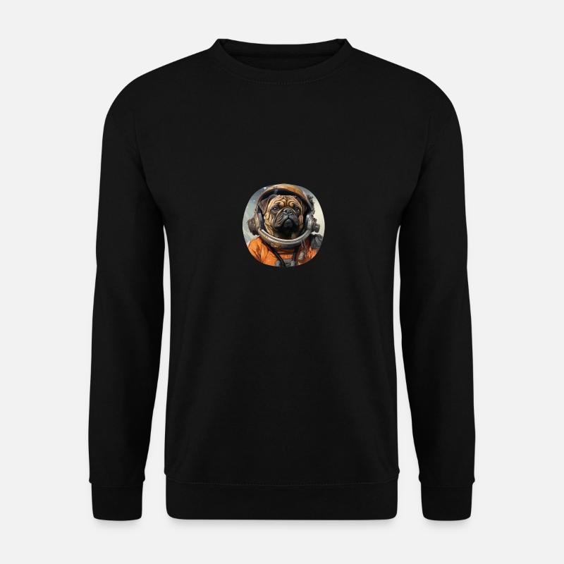 Mops Austronaut - Unisex Pullover - Schwarz