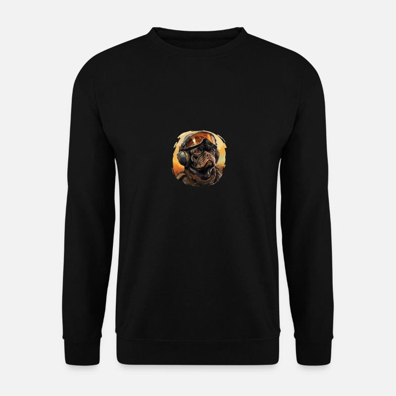 Pug Pilot - Unisex Sweatshirt - black