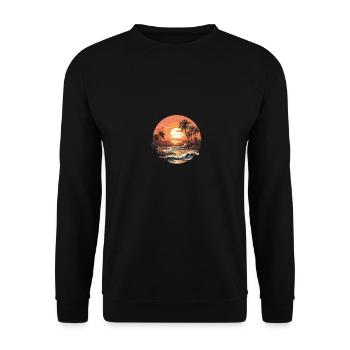 Beach sunset vintage surfers - Unisex Sweatshirt - black - Front - Alina (178cm) & Michal (187cm)