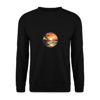 Beach sunset vintage surfers - Unisex Sweatshirt - black - Front - Alina (178cm) & Michal (187cm)