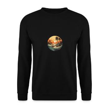 Beach sunset vintage surfers - Unisex Sweatshirt - black - Front - Alina (178cm) & Michal (187cm)