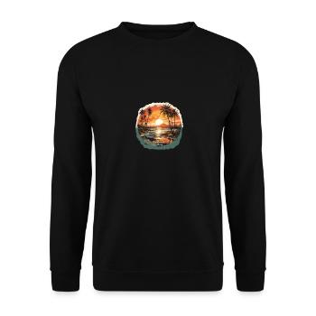 Beach sunset vintage surfers - Unisex Sweatshirt - black - Front - Alina (178cm) & Michal (187cm)
