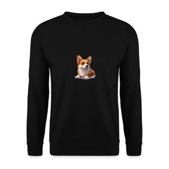 Niedlicher kleiner Hund - Unisex Pullover - Schwarz - Vorne - Alina (178cm) & Michal (187cm)