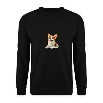 Niedlicher kleiner Hund - Unisex Pullover - Schwarz - Vorne - Alina (178cm) & Michal (187cm)
