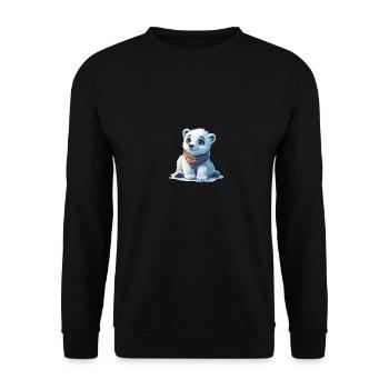Mignon petit bébé ours polaire - Sweat-shirt Unisexe - noir - Devant - Alina (178cm) & Michal (187cm)