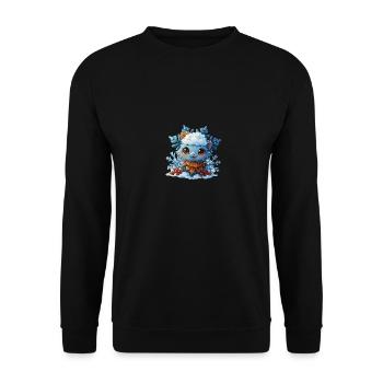 Schneeflocke für Kinder - Unisex Pullover - Schwarz - Vorne - Alina (178cm) & Michal (187cm)