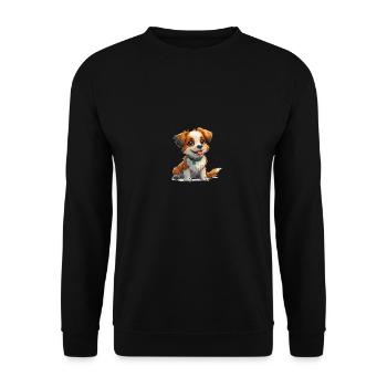 Niedlicher kleiner Hund - Unisex Pullover - Schwarz - Vorne - Alina (178cm) & Michal (187cm)