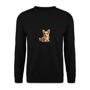 Niedlicher kleiner Hund - Unisex Pullover - Schwarz - Vorne - Alina (178cm) & Michal (187cm)