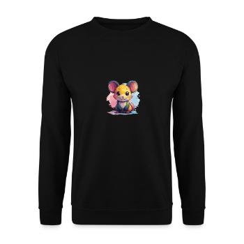 Kinder Maus - Unisex Pullover - Schwarz - Vorne - Alina (178cm) & Michal (187cm)