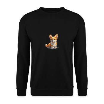 Niedlicher kleiner Hund - Unisex Pullover - Schwarz - Vorne - Alina (178cm) & Michal (187cm)