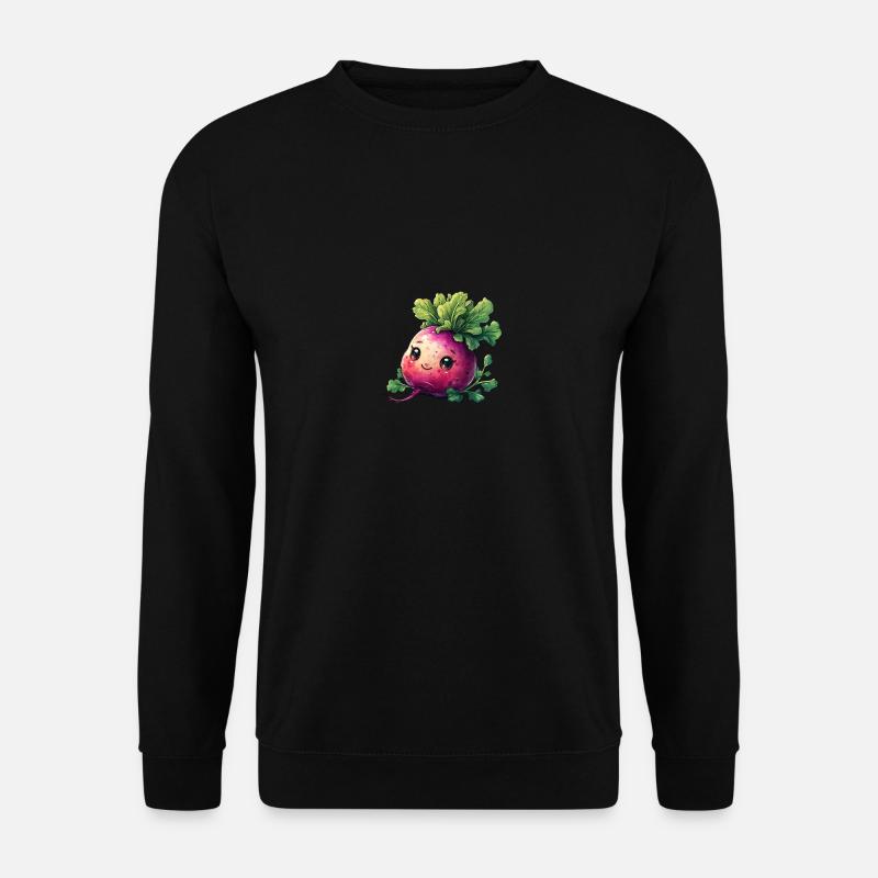 Radieschen fröhlicher Comic Stil - Unisex Pullover - Schwarz