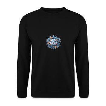 Schneeflocke für Kinder - Unisex Pullover - Schwarz - Vorne - Alina (178cm) & Michal (187cm)