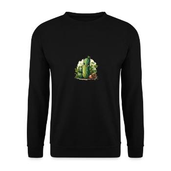 Zucchini Comic Stil - Unisex Pullover - Schwarz - Vorne - Alina (178cm) & Michal (187cm)