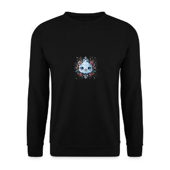 Schneeflocke für Kinder - Unisex Pullover - Schwarz - Vorne - Alina (178cm) & Michal (187cm)