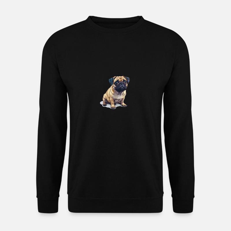 Niedlicher kleiner Mops - Unisex Pullover - Schwarz