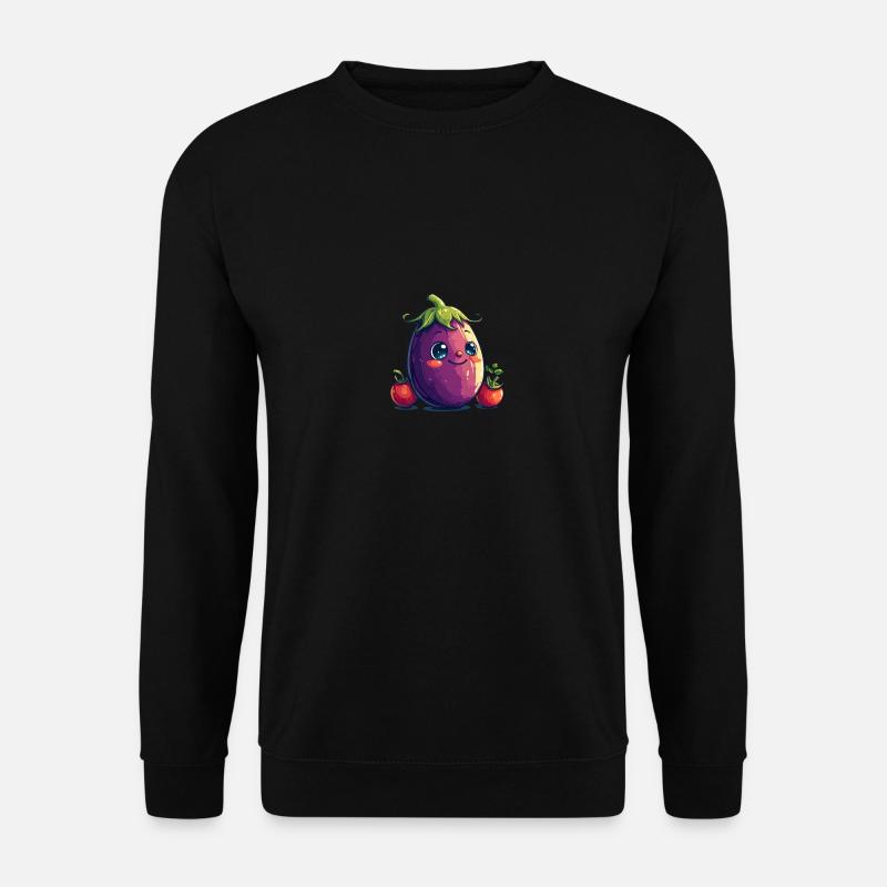 Eggplant Comic Face - Unisex Sweatshirt - black