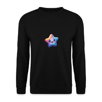 Stern - Unisex Pullover - Schwarz - Vorne - Alina (178cm) & Michal (187cm)