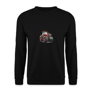 Niedlicher Traktor - Unisex Pullover - Schwarz - Vorne - Alina (178cm) & Michal (187cm)