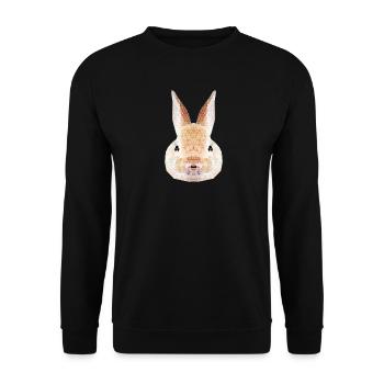 Rabbit Polygon – Low Poly - Unisex Sweatshirt - black - Front - Alina (178cm) & Michal (187cm)