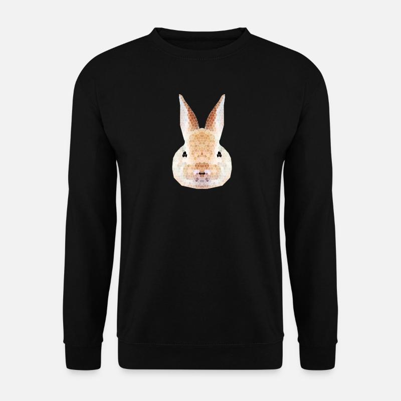Hase Polygon – Low Poly - Unisex Pullover - Schwarz